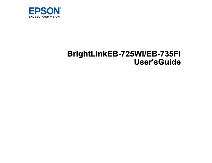 Página 1 del manual Manual de usuario Epson BrightLink EB-735Fi