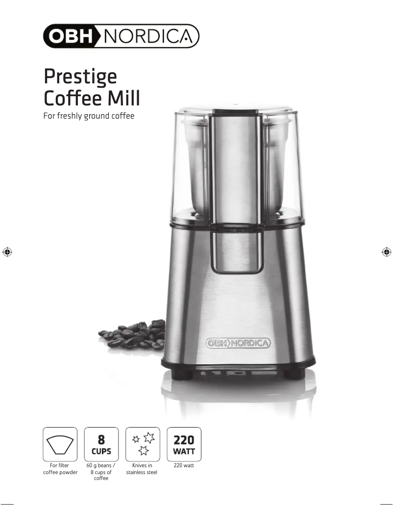 Page 1 de la notice Manuel utilisateur OBH Nordica Prestige 2397