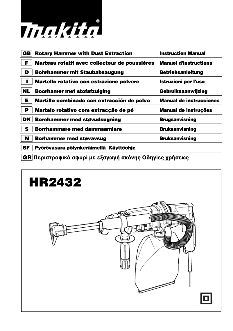 Page 1 de la notice Manuel utilisateur Makita HR2432