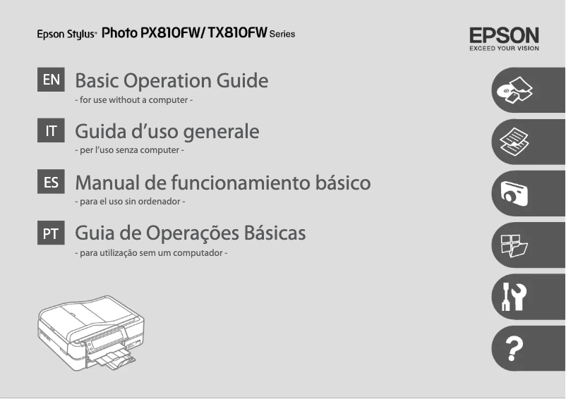 Page 1 de la notice Manuel utilisateur Epson Stylus Photo PX810FW