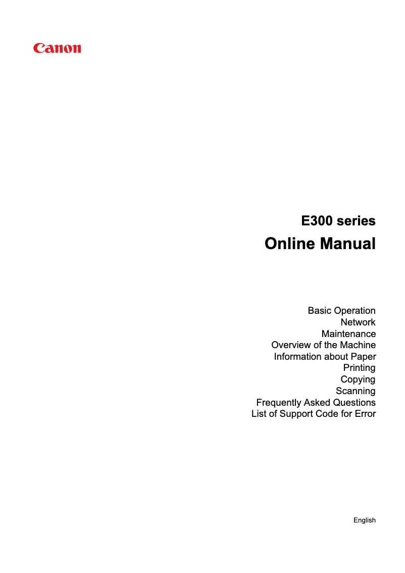 Image de la première page du manuel de l'appareil PIXMA E301