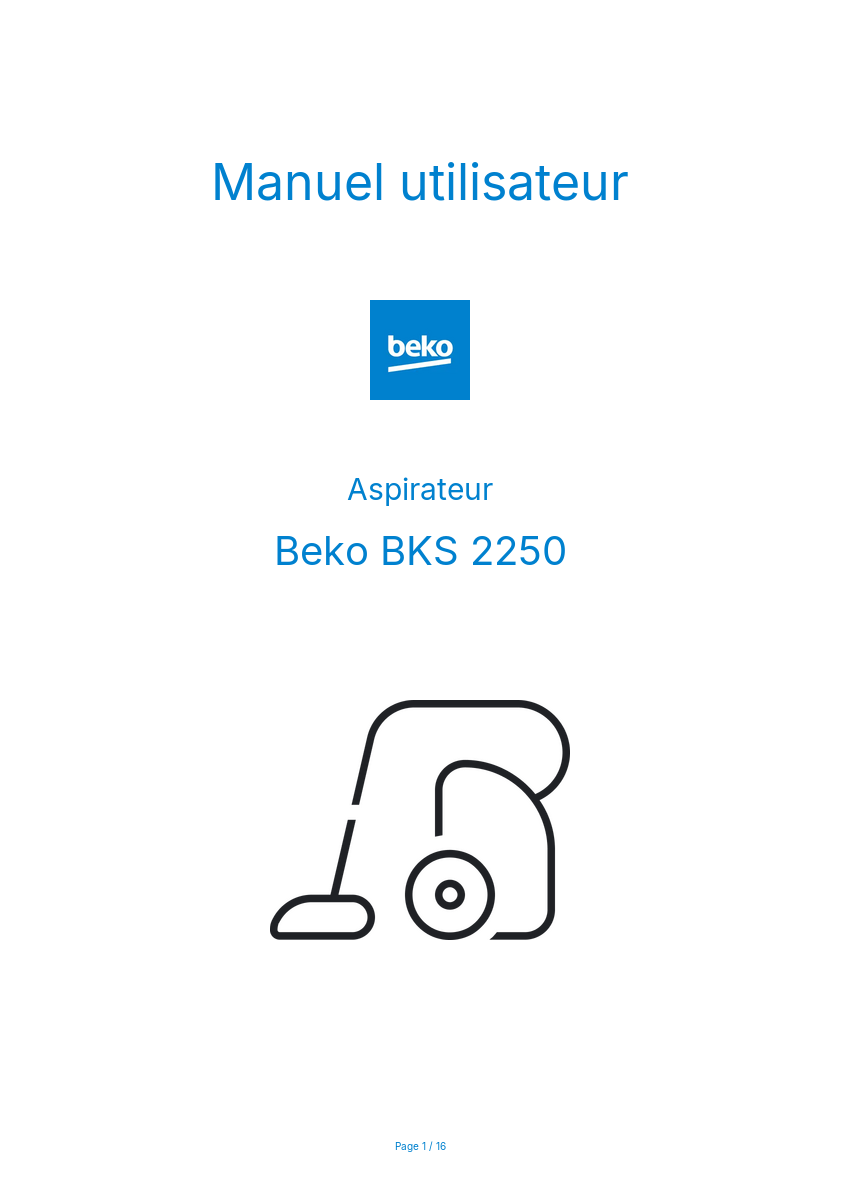 Image de la première page du manuel de l'appareil BKS 2250
