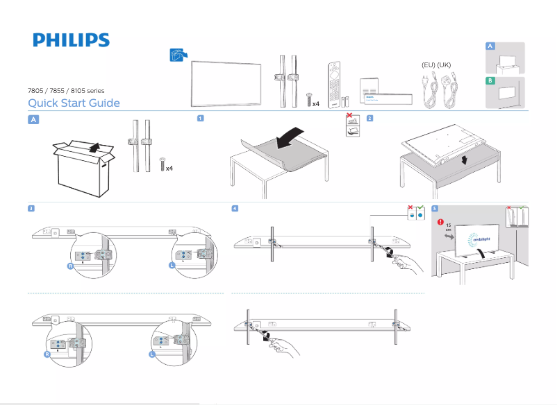 Page 1 of the manual Quick Start Guide Philips 58PUS7855