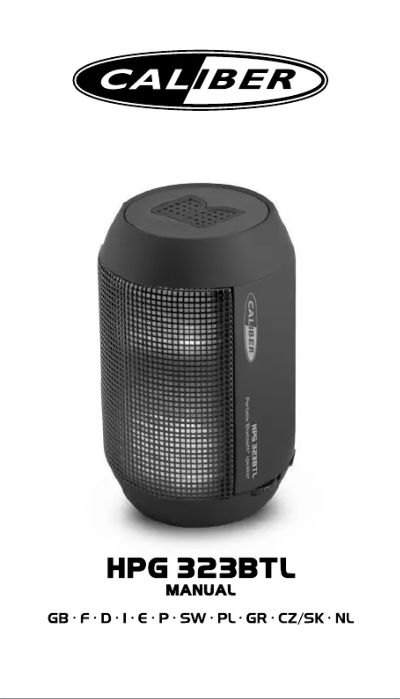 Page 1 de la notice Manuel utilisateur Caliber HPG323BTL