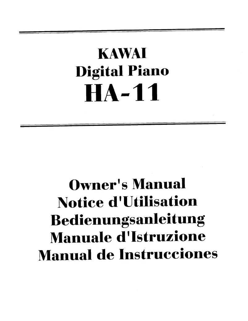 Page n°1 - Manuel utilisateur Kawai HA1
