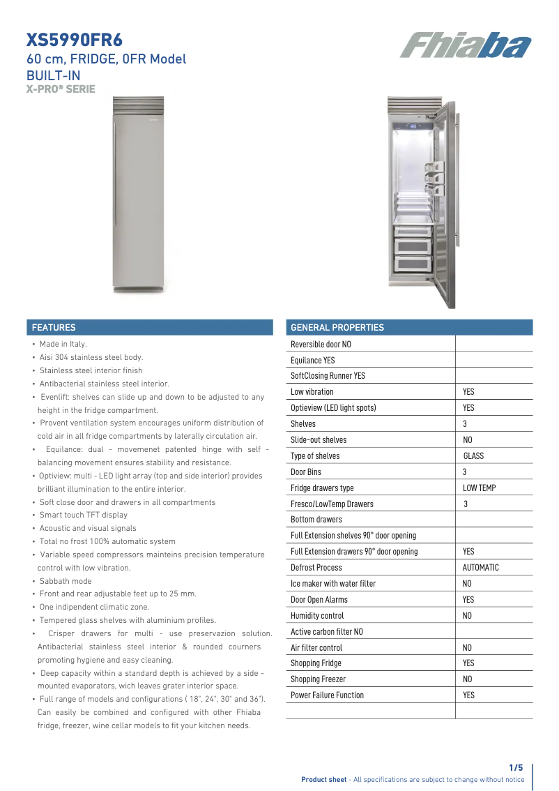 Page n°1 - Fiche technique Fhiaba XS5990FR6A
