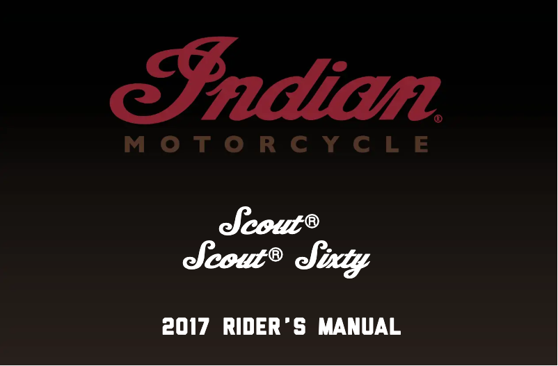 Page 1 de la notice Manuel utilisateur Indian Scout (2017)