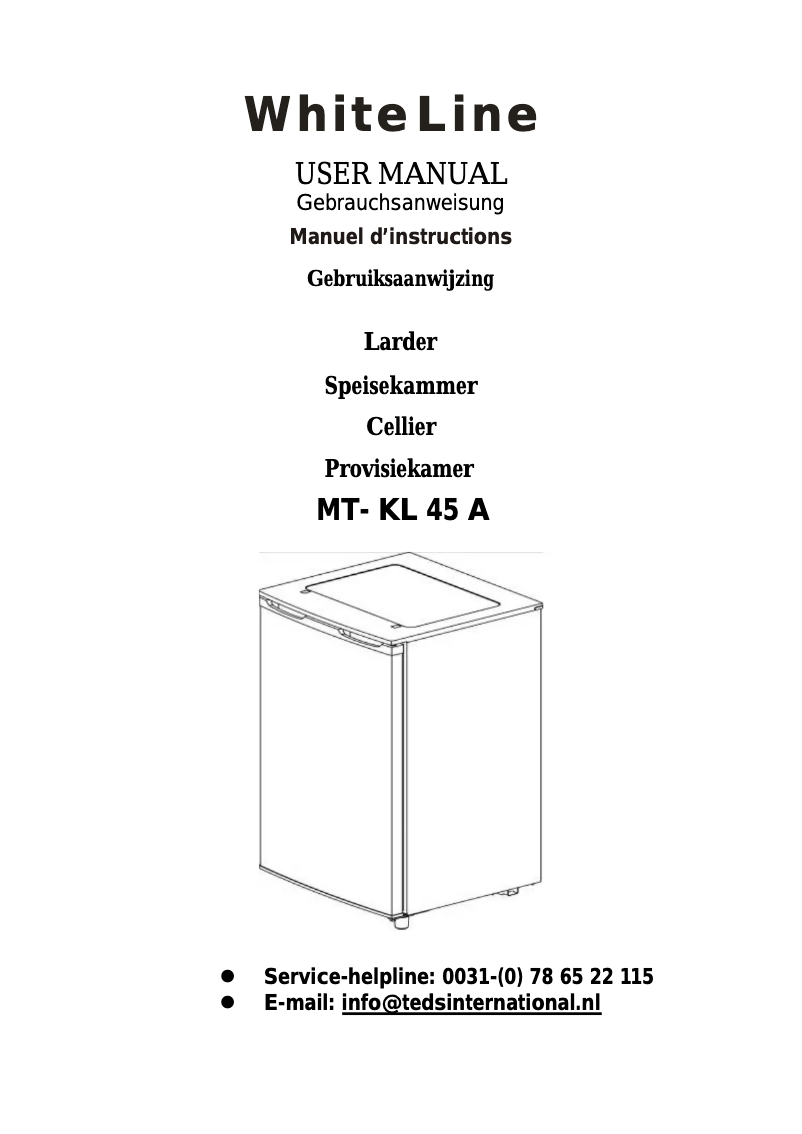 Page 1 de la notice Manuel utilisateur Whiteline MT- KL 45 A