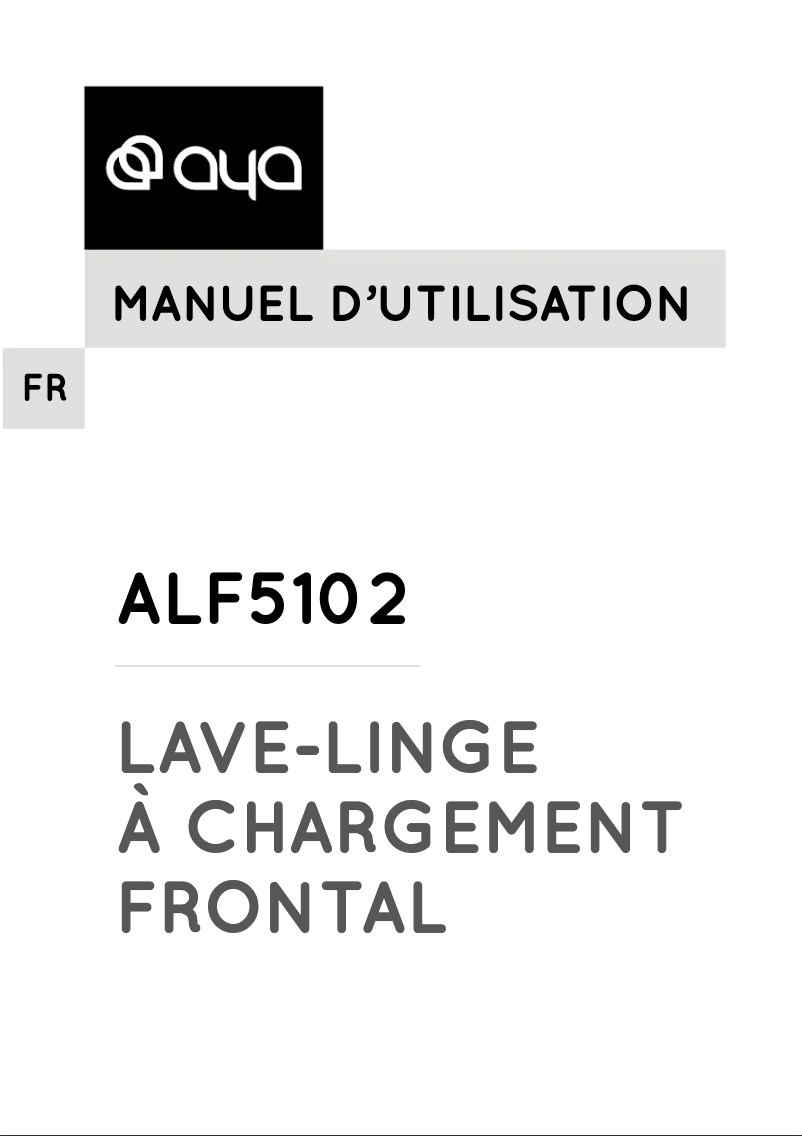 Image de la première page du manuel de l'appareil ALF5102