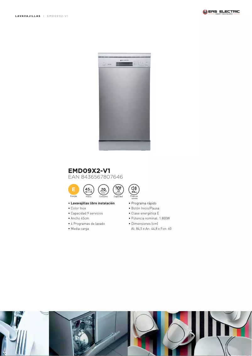Page 1 de la notice Fiche technique EAS Electric EMD09X2-V1