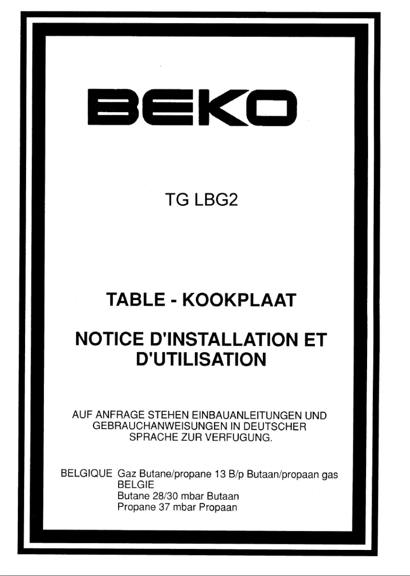 Page 1 de la notice Manuel utilisateur Beko T 4 LBG 2