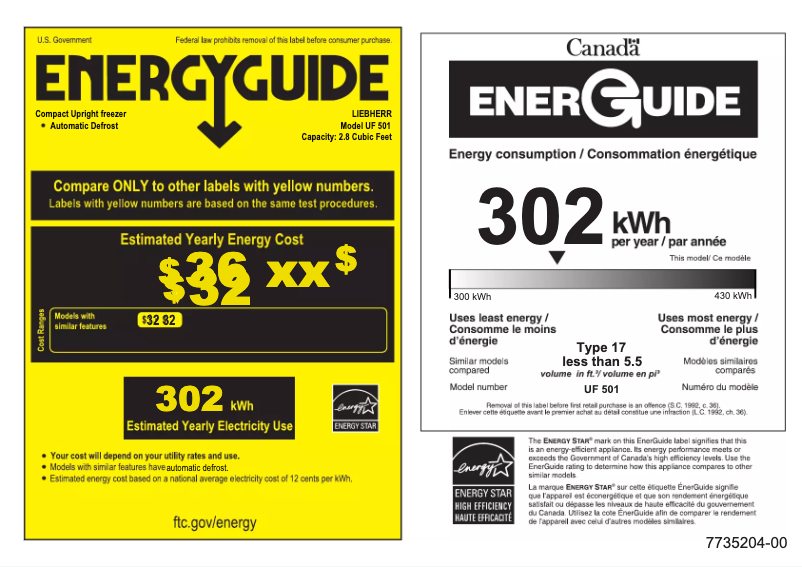 Page n°1 - Label énergétique Liebherr UF 501
