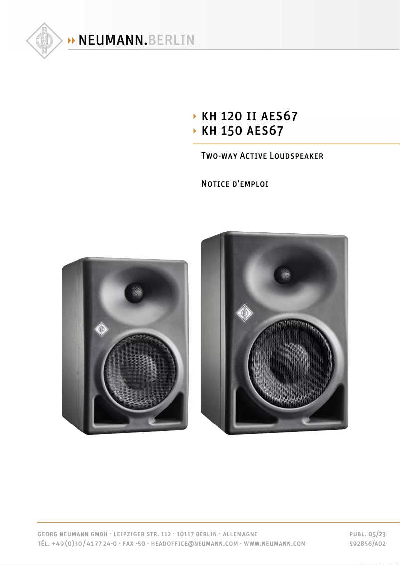 Page n°1 - Manuel utilisateur Neumann U 87 i