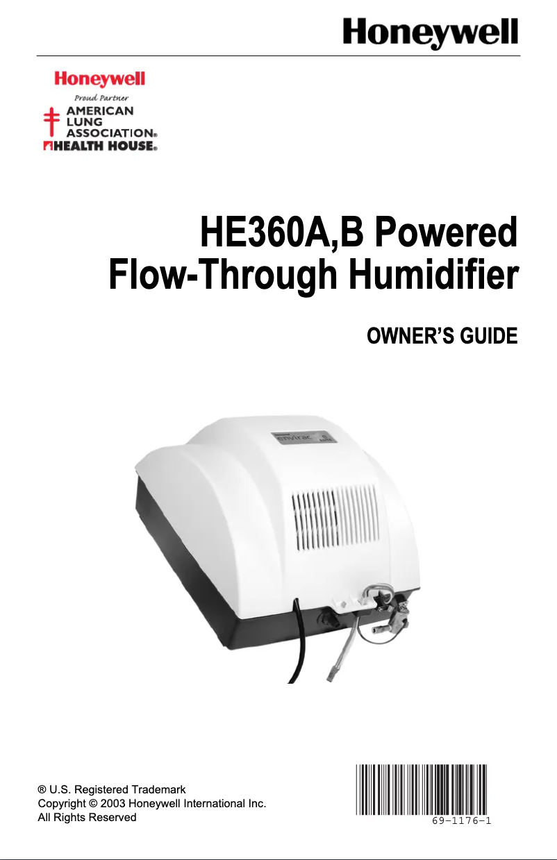 Page 1 de la notice Manuel utilisateur Honeywell HE360A