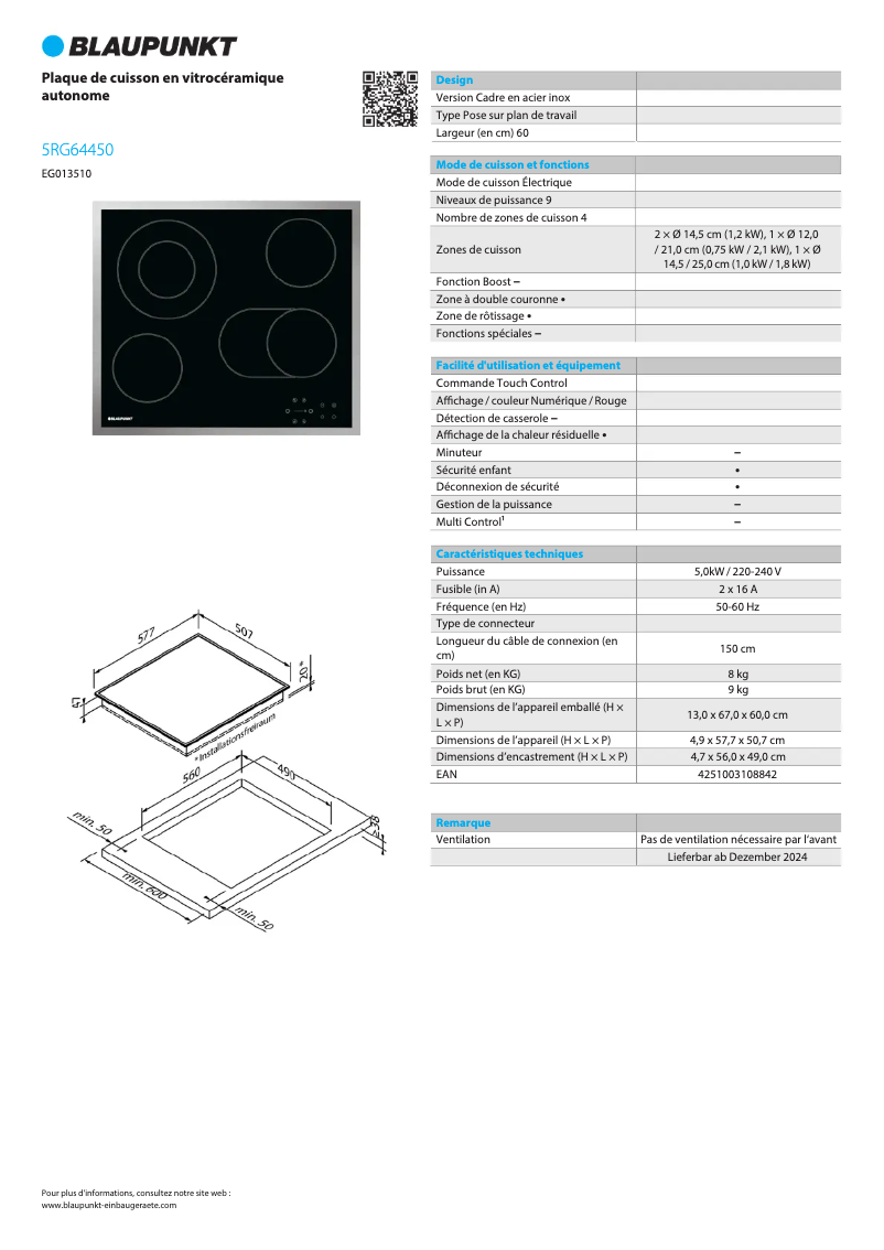 Image de la première page du manuel de l'appareil 5RG64450