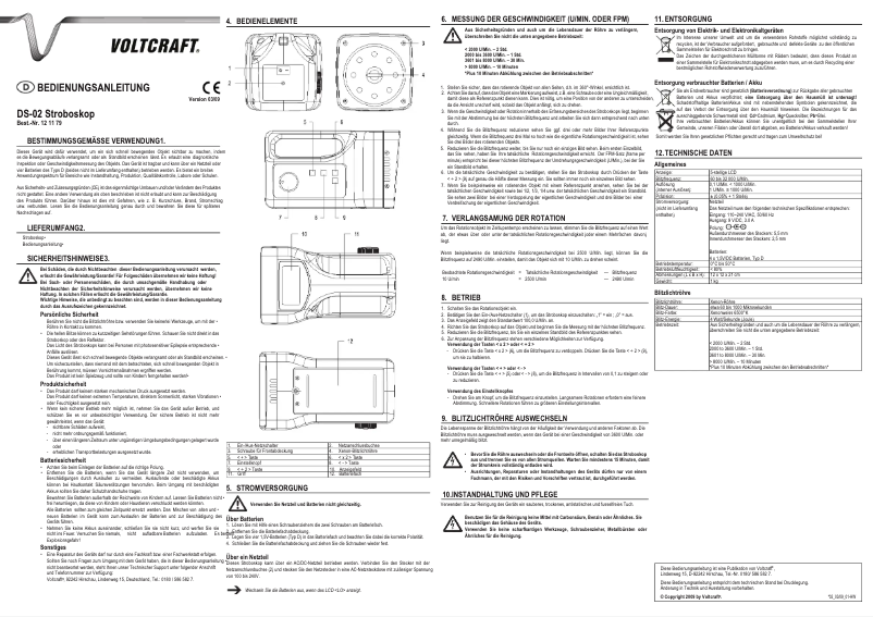 Page 1 de la notice Manuel utilisateur Voltcraft DS-02