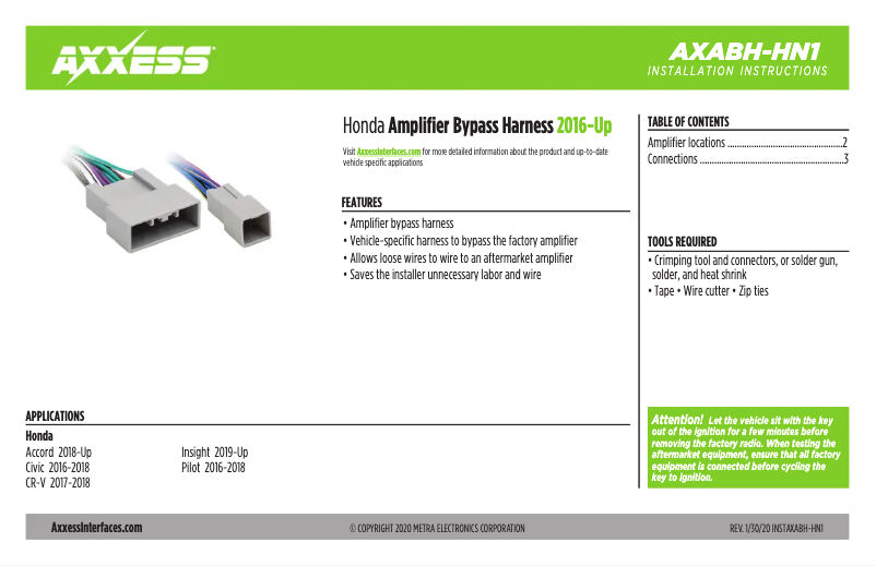 Imagen de la primera página del manual del dispositivo AXABH-HN1