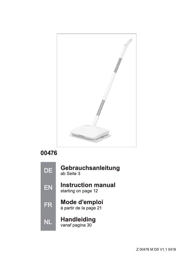 Page 1 of the manual User Manual Cleanmaxx 00476