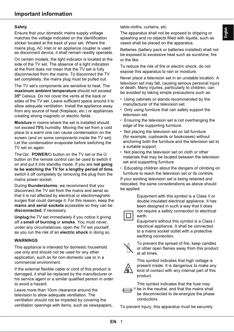 First page image of the manual for 43AP710