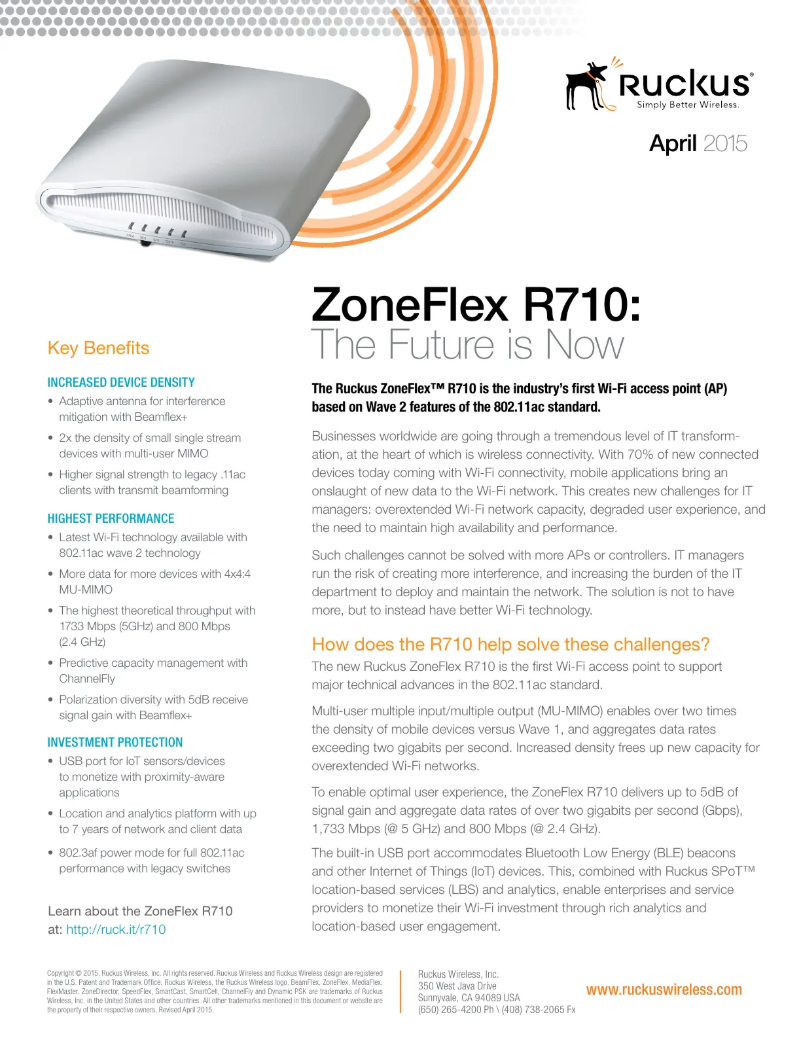 Page 1 de la notice Manuel utilisateur Dell ZoneFlex R710