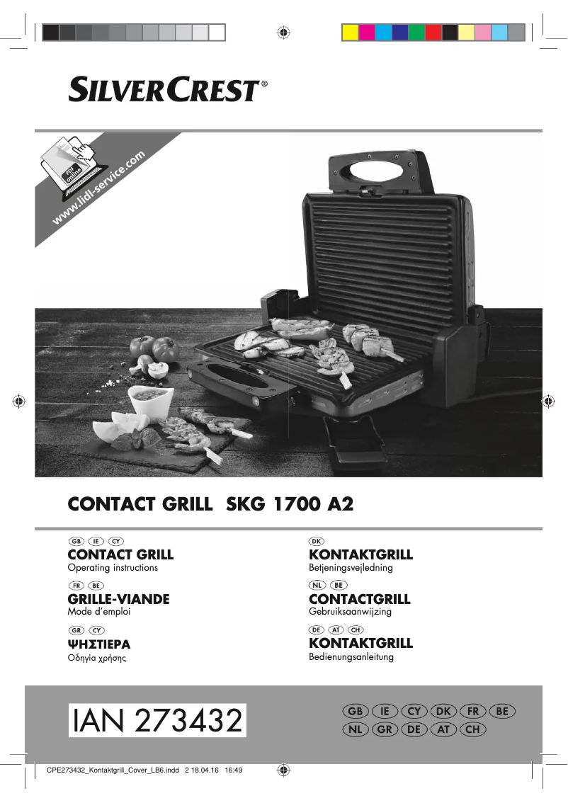 Page n°1 - Manuel utilisateur SilverCrest SKG 1700 A2