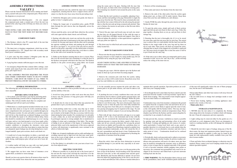 Image de la première page du manuel de l'appareil Valley 2