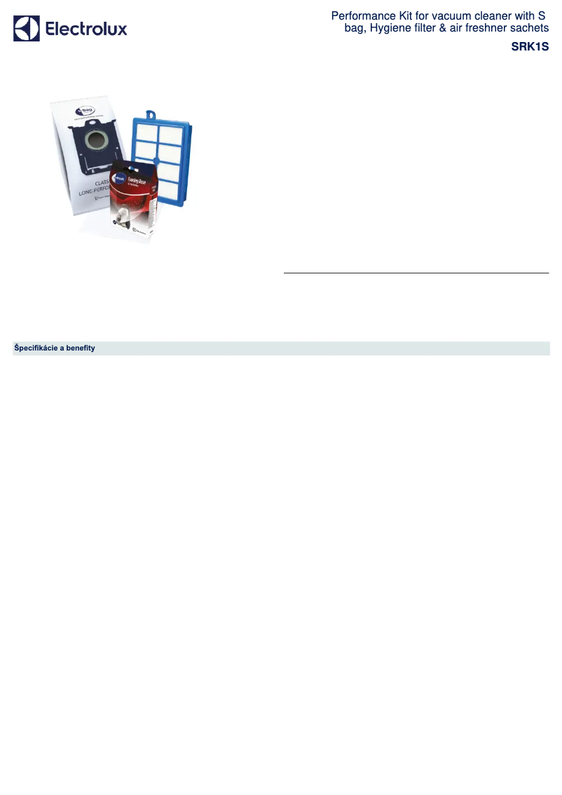 Page 1 de la notice Manuel utilisateur Electrolux SRK1S