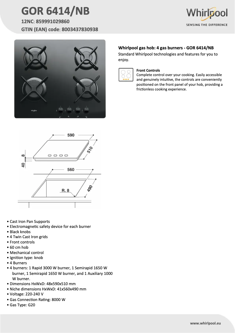Image de la première page du manuel de l'appareil GOR 6414/NB
