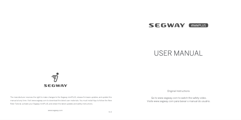 Page 1 de la notice Manuel utilisateur Ninebot miniPLUS