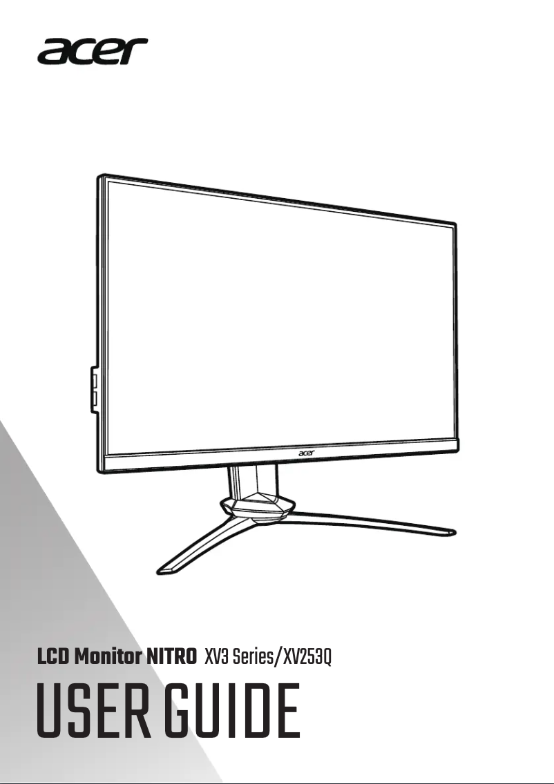 Page 1 de la notice Guide de démarrage rapide Acer NITRO XV3 XV253QP