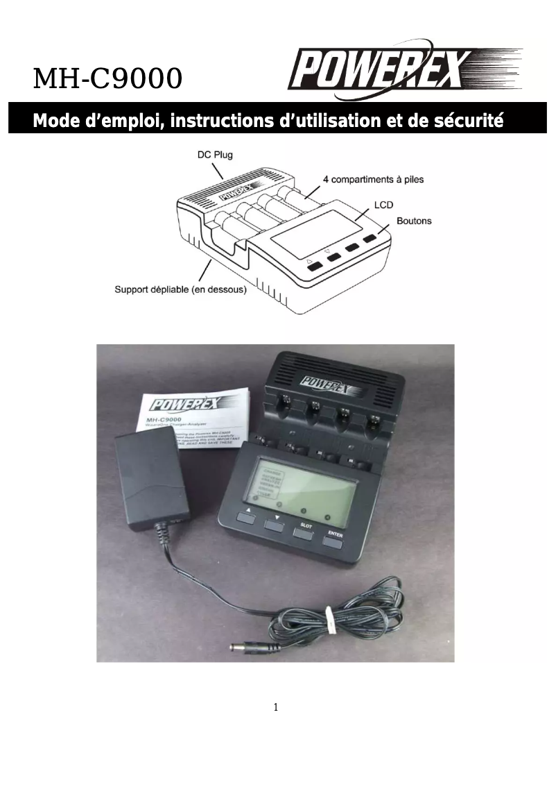 Page 1 de la notice Manuel utilisateur Powerex MH-C9000