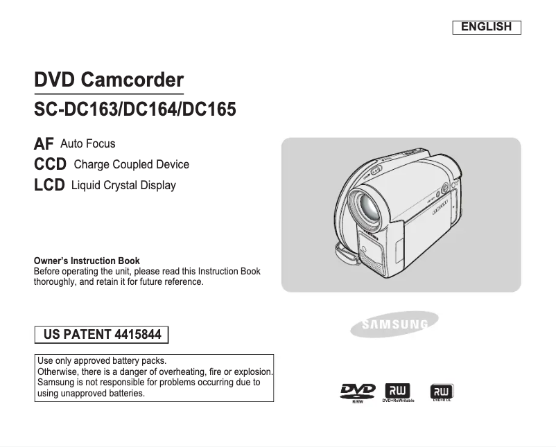 Page 1 de la notice Manuel utilisateur Samsung SC-DC163