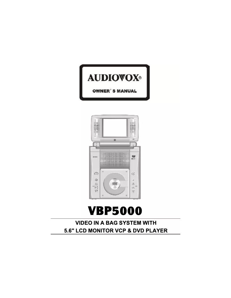 Page n°1 - Manuel utilisateur VOXX VBP5000