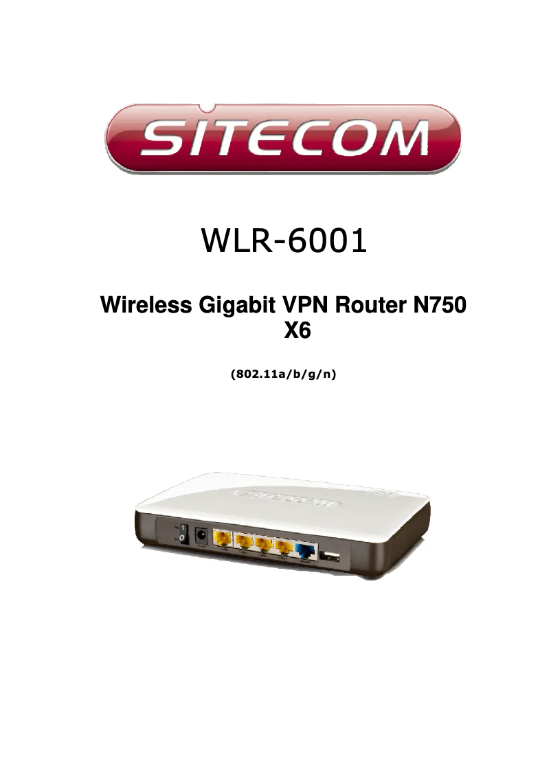 Page n°1 - Manuel utilisateur Sitecom WLR-6001