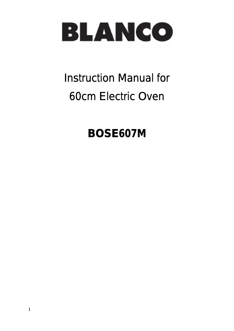 Page n°1 - Mode d'emploi BLANCO BOSE607M