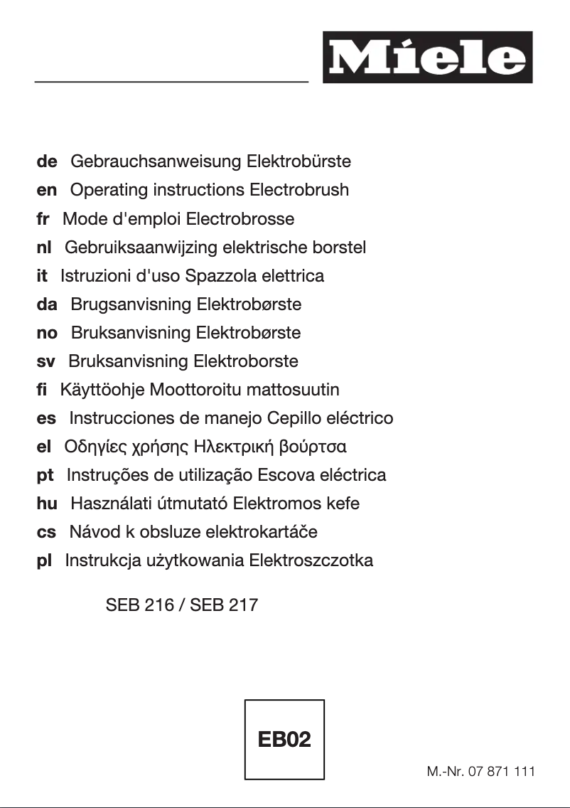 Image de la première page du manuel de l'appareil SEB 217-2