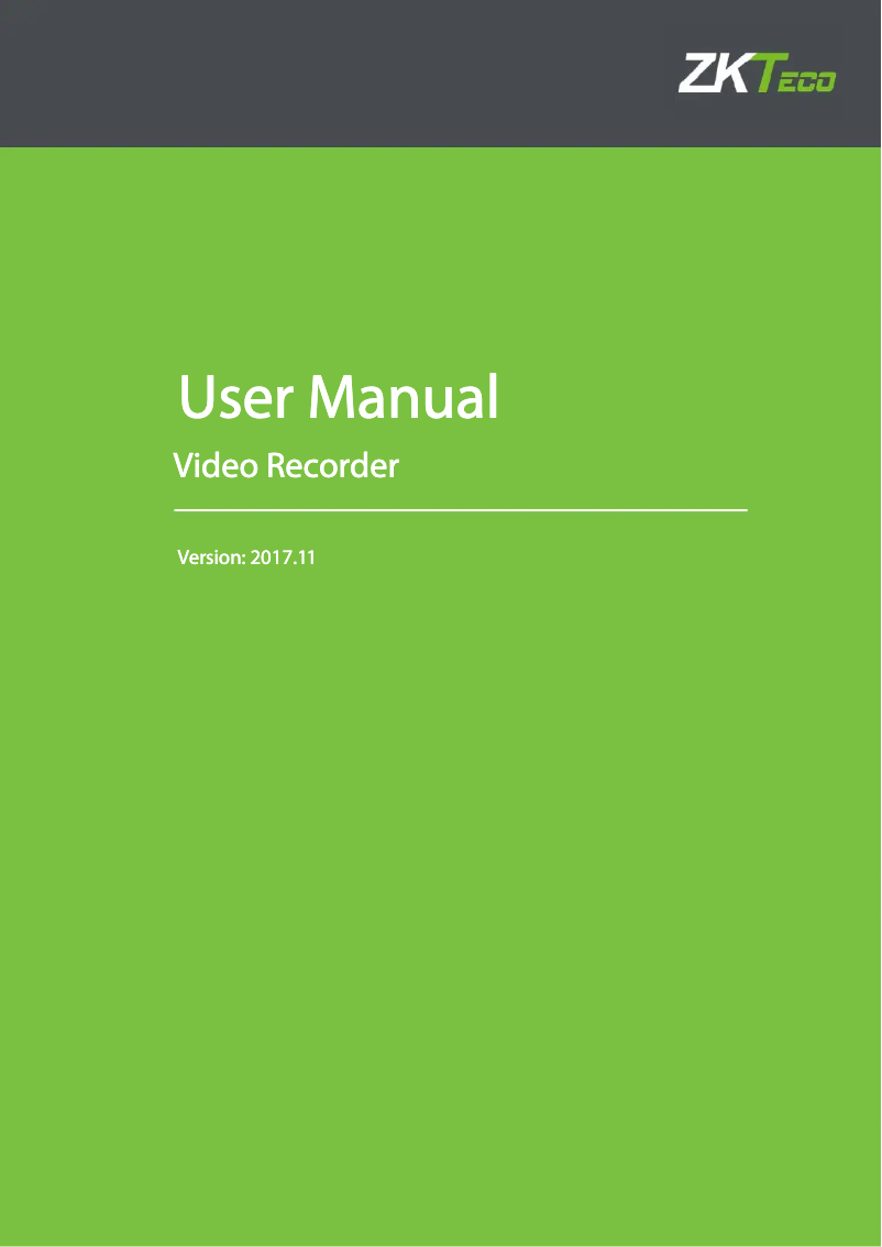 Page n°1 - Manuel utilisateur ZKTeco Z3116 XH-C