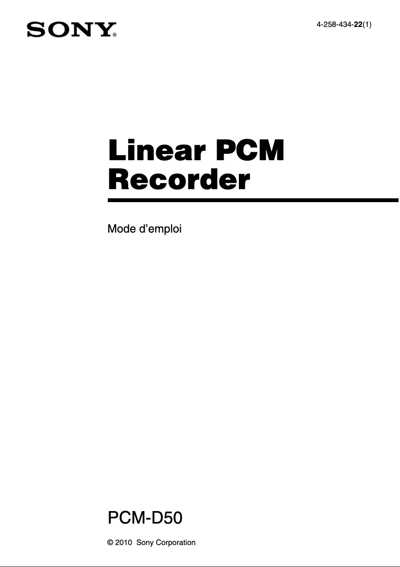 Image de la première page du manuel de l'appareil PCM-D50