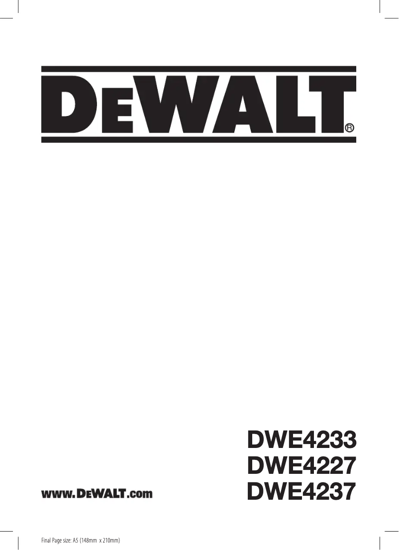 Image de la première page du manuel de l'appareil DWE4237