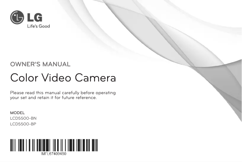 Page n°1 - Manuel utilisateur LG LCD5500