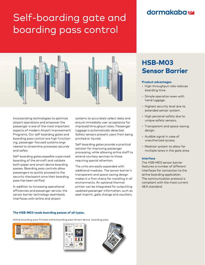 Page 1 de la notice Manuel utilisateur Dormakaba HSB-M03