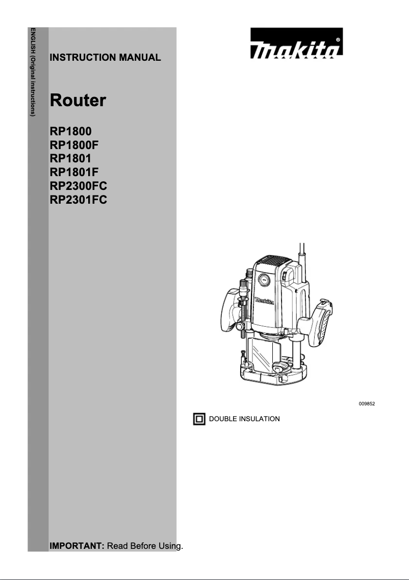 Page 1 de la notice Manuel utilisateur Makita RP1801X