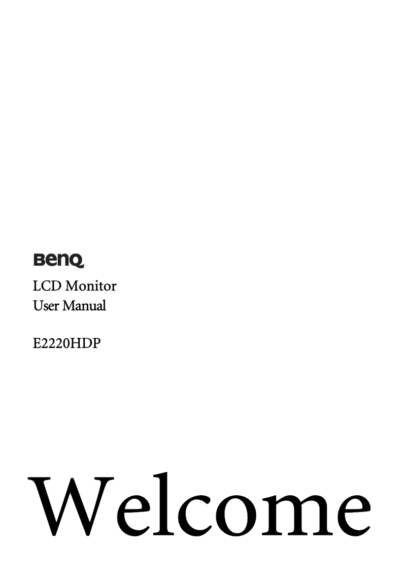 Page 1 de la notice Manuel utilisateur BenQ E2220HDP