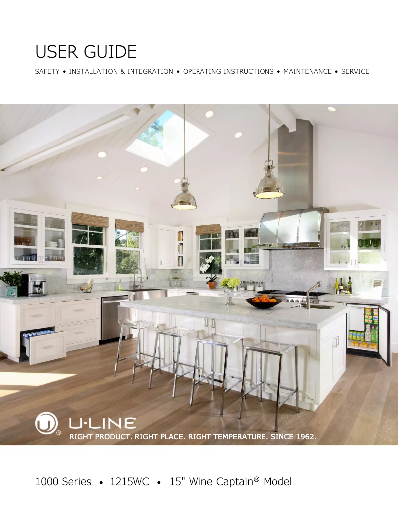 Page 1 de la notice Manuel utilisateur U-Line U-1215WCB-00B