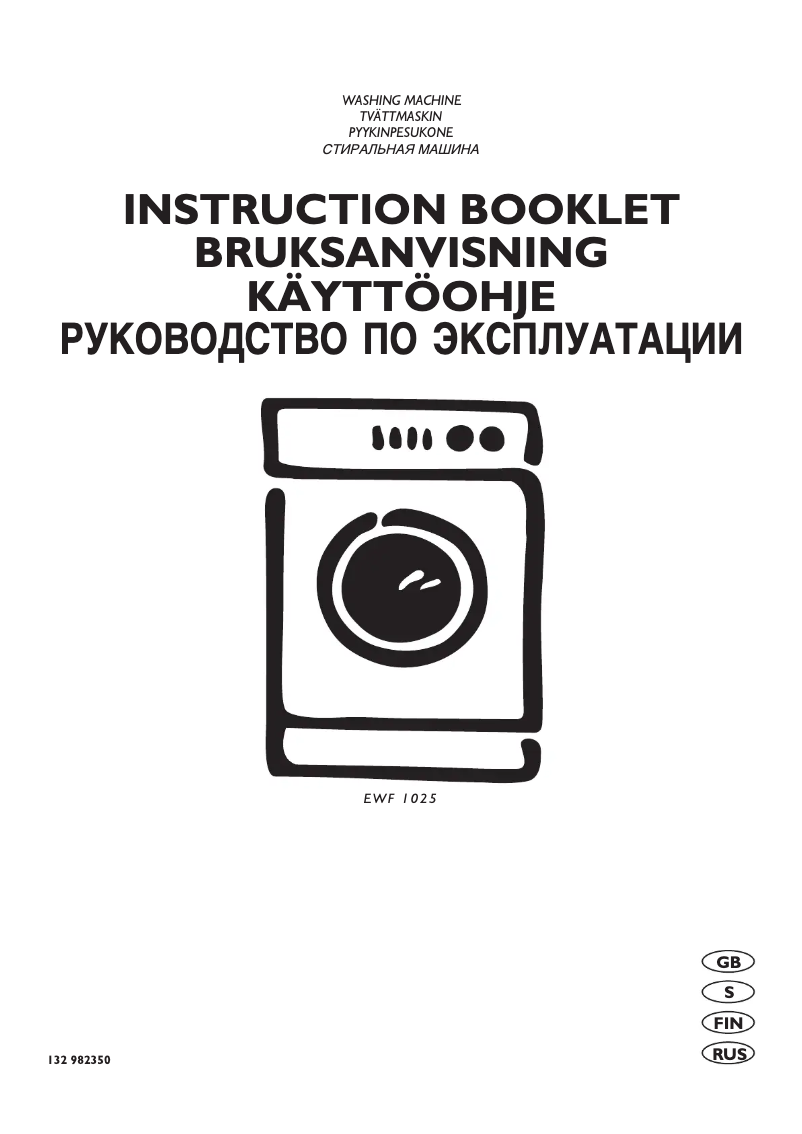 Page n°1 - Manuel utilisateur Electrolux EWF1025