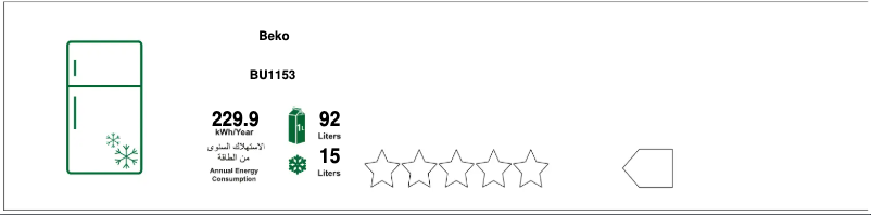 Page n°1 - Label énergétique Beko BU 1153
