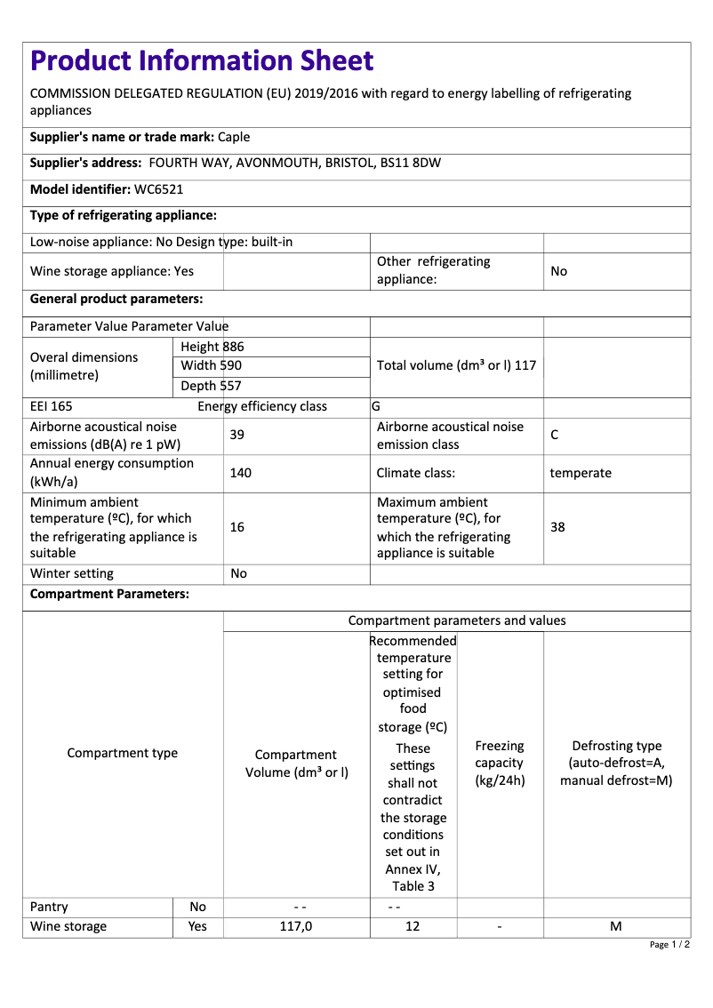 Image de la première page du manuel de l'appareil WC6521
