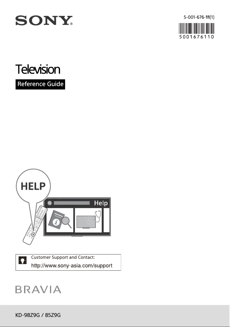 Page 1 de la notice Manuel utilisateur Sony Bravia KD-98Z9G