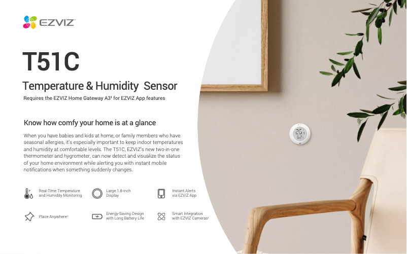 Página 1 del manual Ficha técnica EZVIZ T51C