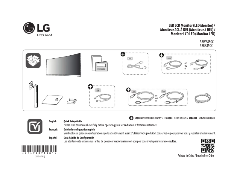 Page n°1 - Manuel utilisateur LG 38BR85QC